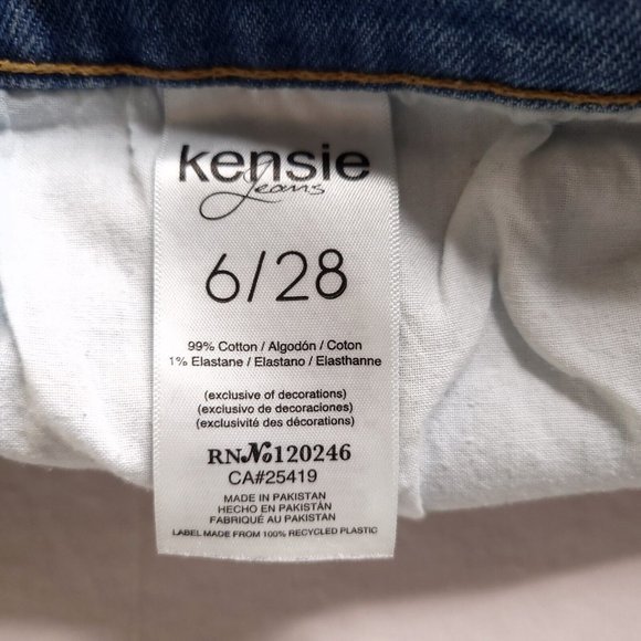 Kensie Jean Mini Skirt Vintage Luxe Size 6 Button Fly Distressed Stretch Womens - Picture 4 of 4